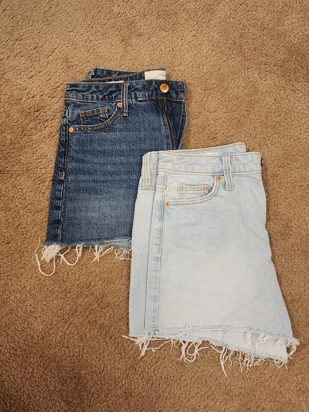 Women's Denim Jean Shorts 2/26 — Dark Blue & Light Blue